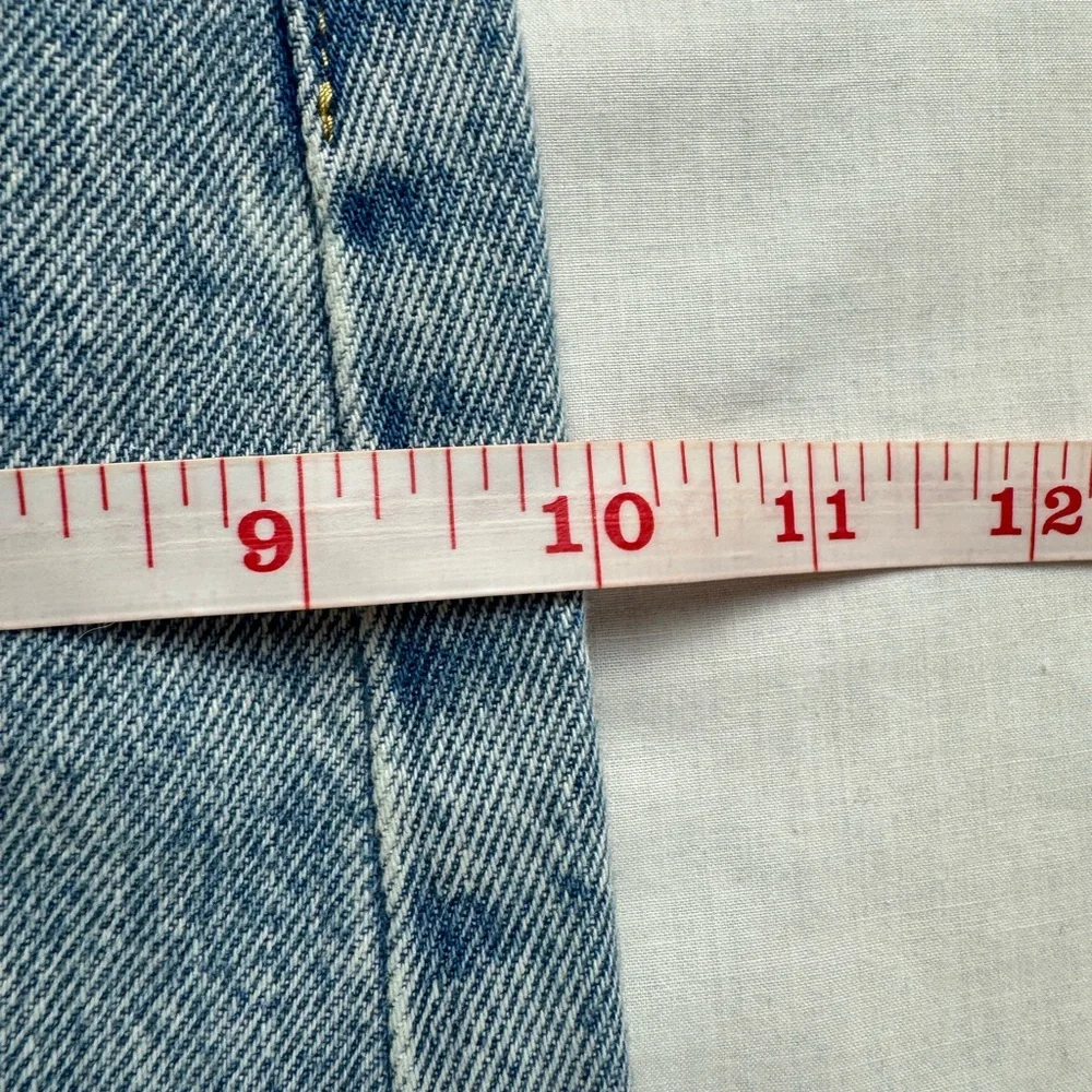 Levis Ankle Column Skirt Light‎ Wash Denim Maxi Raw Hem Womens 26